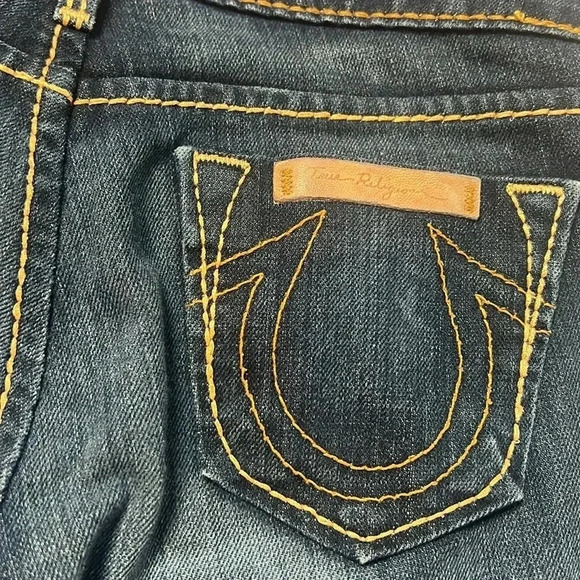 Women’s Tru Religion Dark Wash Straight Leg Jeans size 26 - Picture 5 of 6